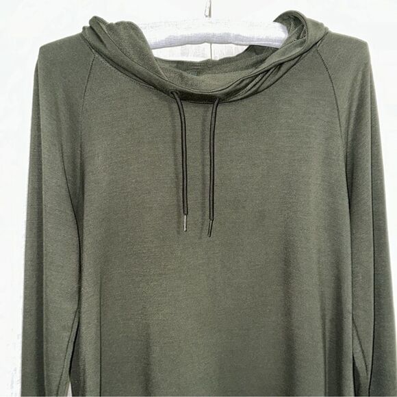 Athletic Works M Camo Green Funnel Neck Lightweight Terrycloth Interior Hoodie - Picture 3 of 12